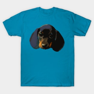 Dachshund puppy head pixel art T-Shirt